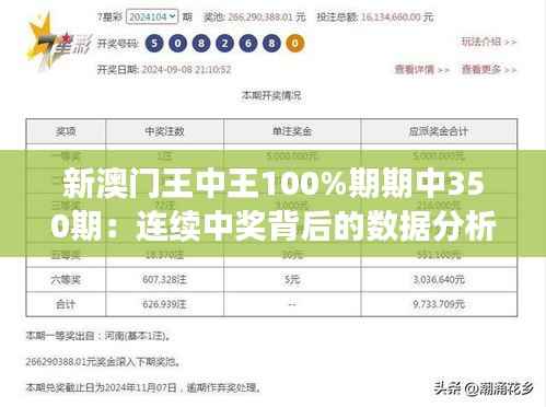 新澳门王中王100%期期中350期:连续中奖背后的数据分析与策略
