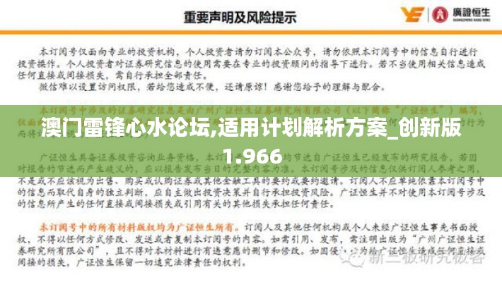 澳门雷锋心水论坛,适用计划解析方案_创新版1.966