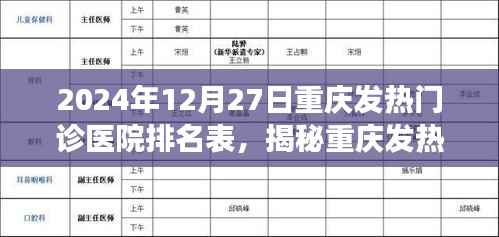 揭秘重庆发热门诊医院排名榜,健康守护者的荣誉榜单(2024年12月27日)