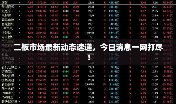 二板市场最新动态速递,今日消息一网打尽!